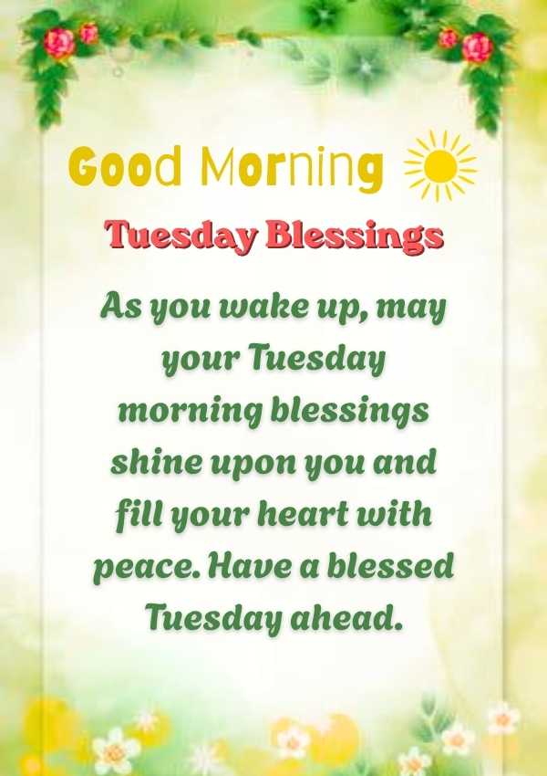 Good Morning Tuesday Blessings