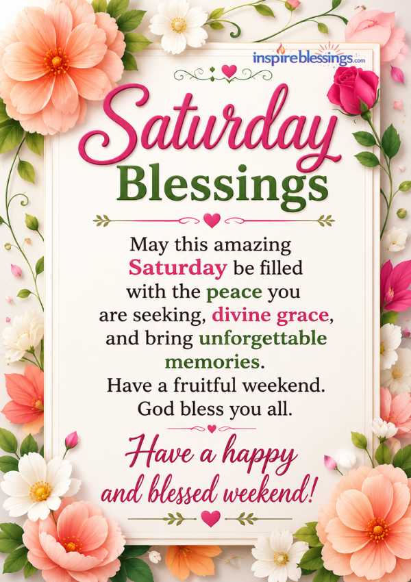 Beautiful Saturday Blessings