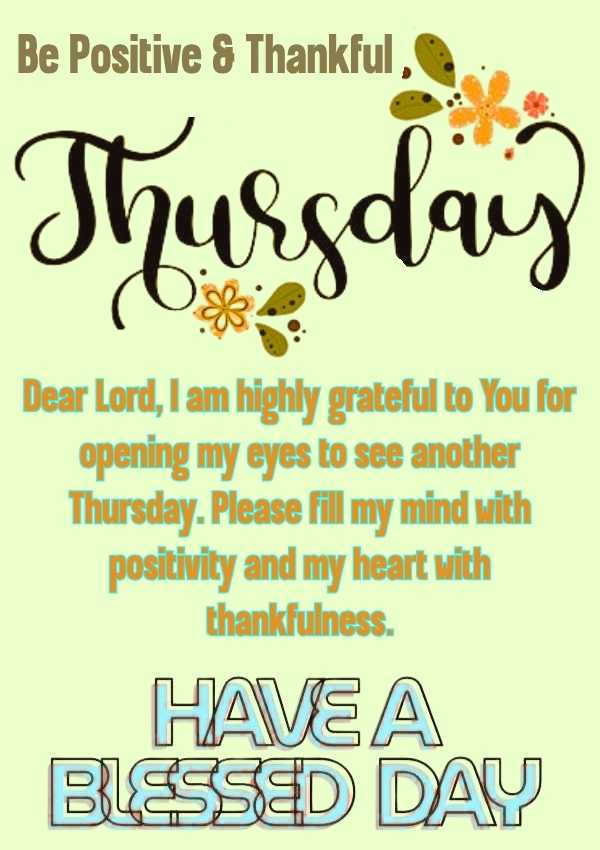 Positive Thankful Thursday Blessings
