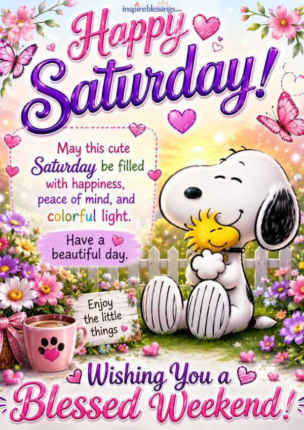 Cute and Snoopy Saturday Blessings​
