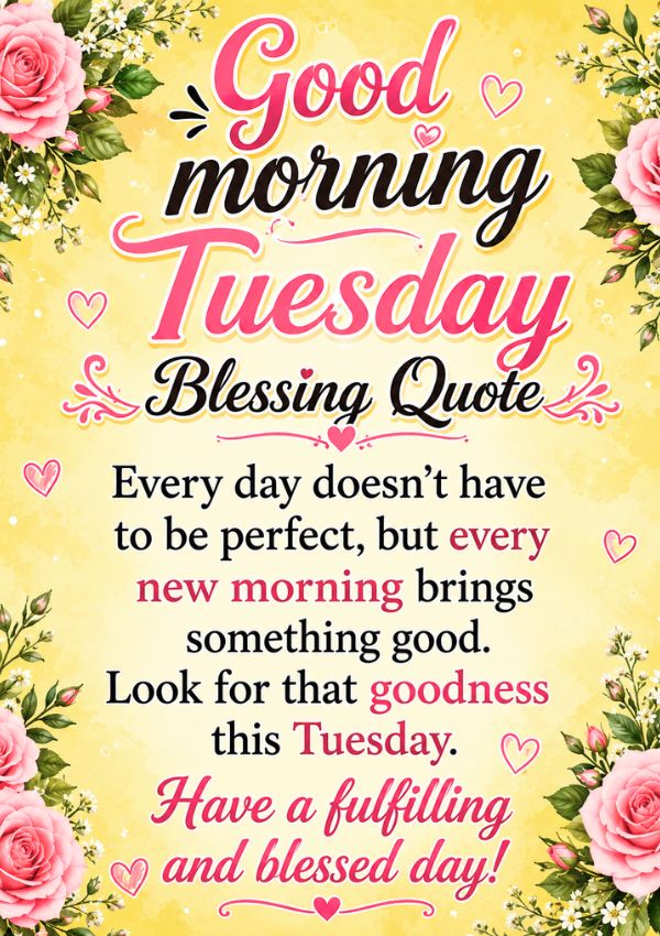 Good Morning Tuesday Blessings Quotes