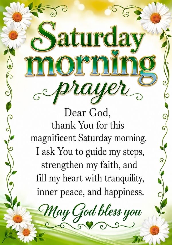 Powerful Good Morning Saturday Blessings and Prayers on Image