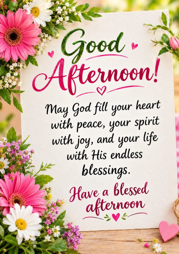 Spiritual Good Afternoon Blessings and Prayers